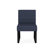 Waterfall Reception Waiting Sled Base Armless Guest Chair / Black Steel / Blue