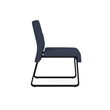 Waterfall Reception Waiting Sled Base Armless Guest Chair / Black Steel / Blue