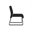 Waterfall Reception Waiting Sled Base Armless Guest Chair / Black Steel / Black