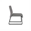 Waterfall Reception Sled Base Armless Guest Chair / Black Steel / Light Gray