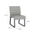 Waterfall Reception Sled Base Armless Guest Chair / Black Steel / Light Gray