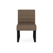 Waterfall Reception Waiting Sled Base Armless Guest Chair / Black Steel / Brown