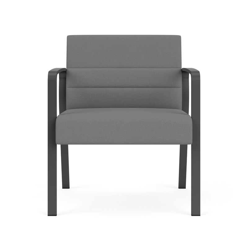 Waterfall Reception Waiting Oversize Guest Chair / Charcoal Steel / Light Gray