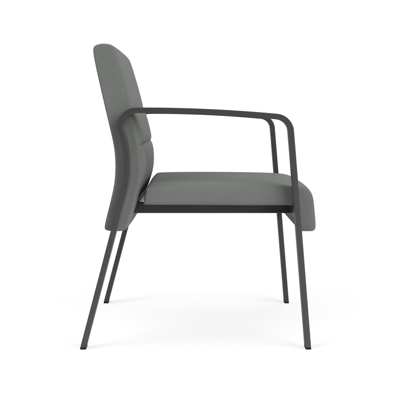 Waterfall Reception Waiting Oversize Guest Chair / Charcoal Steel / Light Gray