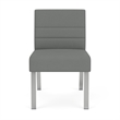 Waterfall Reception Waiting Room Armless Guest Chair / Silver Steel / Light Gray