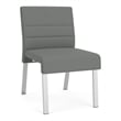 Waterfall Reception Waiting Room Armless Guest Chair / Silver Steel / Light Gray
