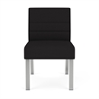 Waterfall Reception Waiting Armless Guest Chair / Silver Steel / Black
