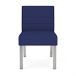Waterfall Reception Waiting Room Armless Guest Chair / Silver Steel / Blue
