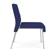 Waterfall Reception Waiting Room Armless Guest Chair / Silver Steel / Blue