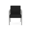 Waterfall Reception Waiting Room Healthcare Guest Chair / Silver Steel / Black