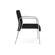 Waterfall Reception Waiting Room Healthcare Guest Chair / Silver Steel / Black