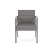 Waterfall Reception Waiting Room Guest Chair / Silver Steel / Light Gray