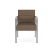 Waterfall Reception Waiting Room Healthcare Guest Chair / Silver Steel / Brown