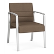 Waterfall Reception Waiting Room Healthcare Guest Chair / Silver Steel / Brown
