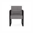Waterfall Reception Waiting Sled Base Guest Chair / Black Steel / Light Gray