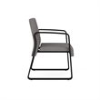 Waterfall Reception Waiting Sled Base Guest Chair / Black Steel / Light Gray