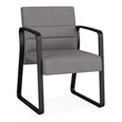 Waterfall Reception Waiting Sled Base Guest Chair / Black Steel / Light Gray