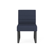 Waterfall Reception Sled Base Guest Chair Armless / Charcoal Steel / Blue