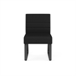 Waterfall Reception Sled Base Guest Chair Armless / Charcoal Steel / Black