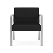 Waterfall Reception Waiting Oversize Guest Chair / Silver Steel / Black