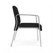 Waterfall Reception Waiting Oversize Guest Chair / Silver Steel / Black