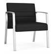 Waterfall Reception Waiting Oversize Guest Chair / Silver Steel / Black