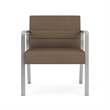 Waterfall Reception Waiting Oversize Guest Chair / Silver Steel / Brown