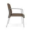 Waterfall Reception Waiting Oversize Guest Chair / Silver Steel / Brown