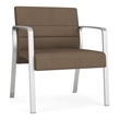 Waterfall Reception Waiting Oversize Guest Chair / Silver Steel / Brown