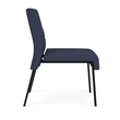Waterfall Reception Waiting Room Armless Guest Chair / Black Steel / Blue