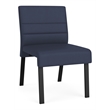 Waterfall Reception Waiting Room Armless Guest Chair / Black Steel / Blue