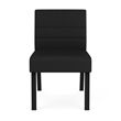 Waterfall Reception Waiting Room Armless Guest Chair / Black Steel / Black