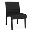 Waterfall Reception Waiting Room Armless Guest Chair / Black Steel / Black