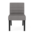 Waterfall Reception Waiting Armless Guest Chair / Black Steel / Light Gray