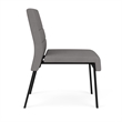 Waterfall Reception Waiting Armless Guest Chair / Black Steel / Light Gray