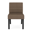 Waterfall Reception Waiting Room Armless Guest Chair / Black Steel / Brown