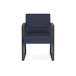 Waterfall Reception Waiting Sled Base Guest Chair / Charcoal Steel / Blue