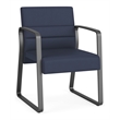 Waterfall Reception Waiting Sled Base Guest Chair / Charcoal Steel / Blue