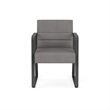 Waterfall Reception Waiting Sled Base Guest Chair / Charcoal Steel / Light Gray