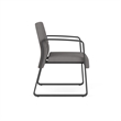 Waterfall Reception Waiting Sled Base Guest Chair / Charcoal Steel / Light Gray