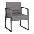 Waterfall Reception Waiting Sled Base Guest Chair / Charcoal Steel / Light Gray