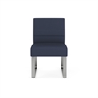 Waterfall Reception Waiting Room Armless Guest Chair / Silver Steel / Blue