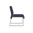 Waterfall Reception Waiting Room Armless Guest Chair / Silver Steel / Blue