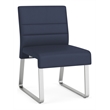 Waterfall Reception Waiting Room Armless Guest Chair / Silver Steel / Blue