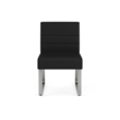 Waterfall Reception Waiting Armless Guest Chair / Silver Steel / Black