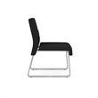 Waterfall Reception Waiting Armless Guest Chair / Silver Steel / Black