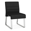 Waterfall Reception Waiting Armless Guest Chair / Silver Steel / Black