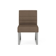 Waterfall Reception Waiting Armless Guest Chair / Silver Steel / Brown