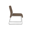 Waterfall Reception Waiting Armless Guest Chair / Silver Steel / Brown