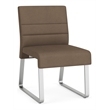 Waterfall Reception Waiting Armless Guest Chair / Silver Steel / Brown